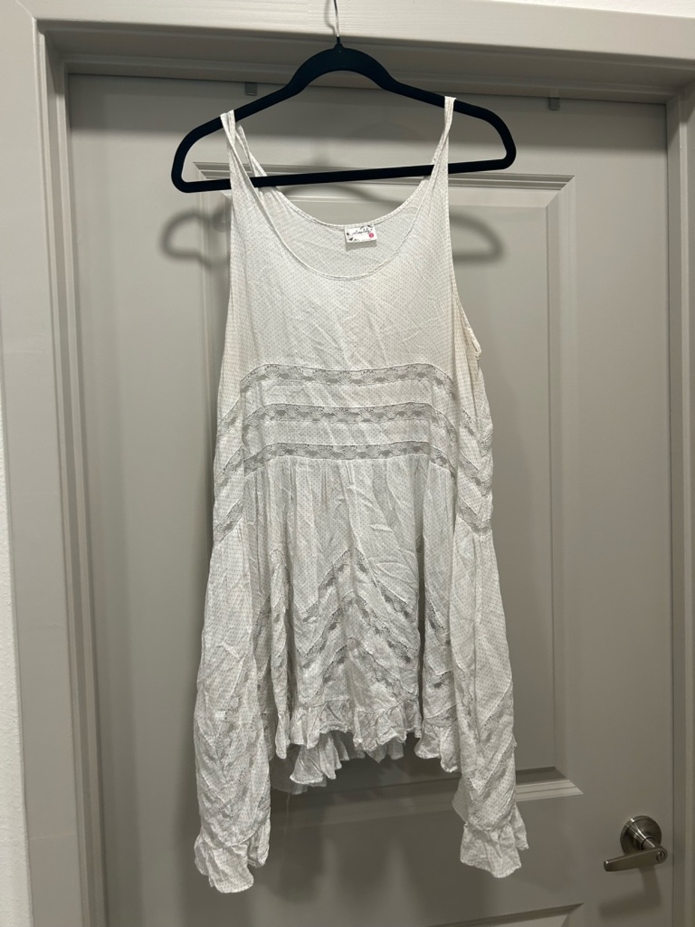 Intimately by Free People Ivory Dotted Sleeveless Tunic